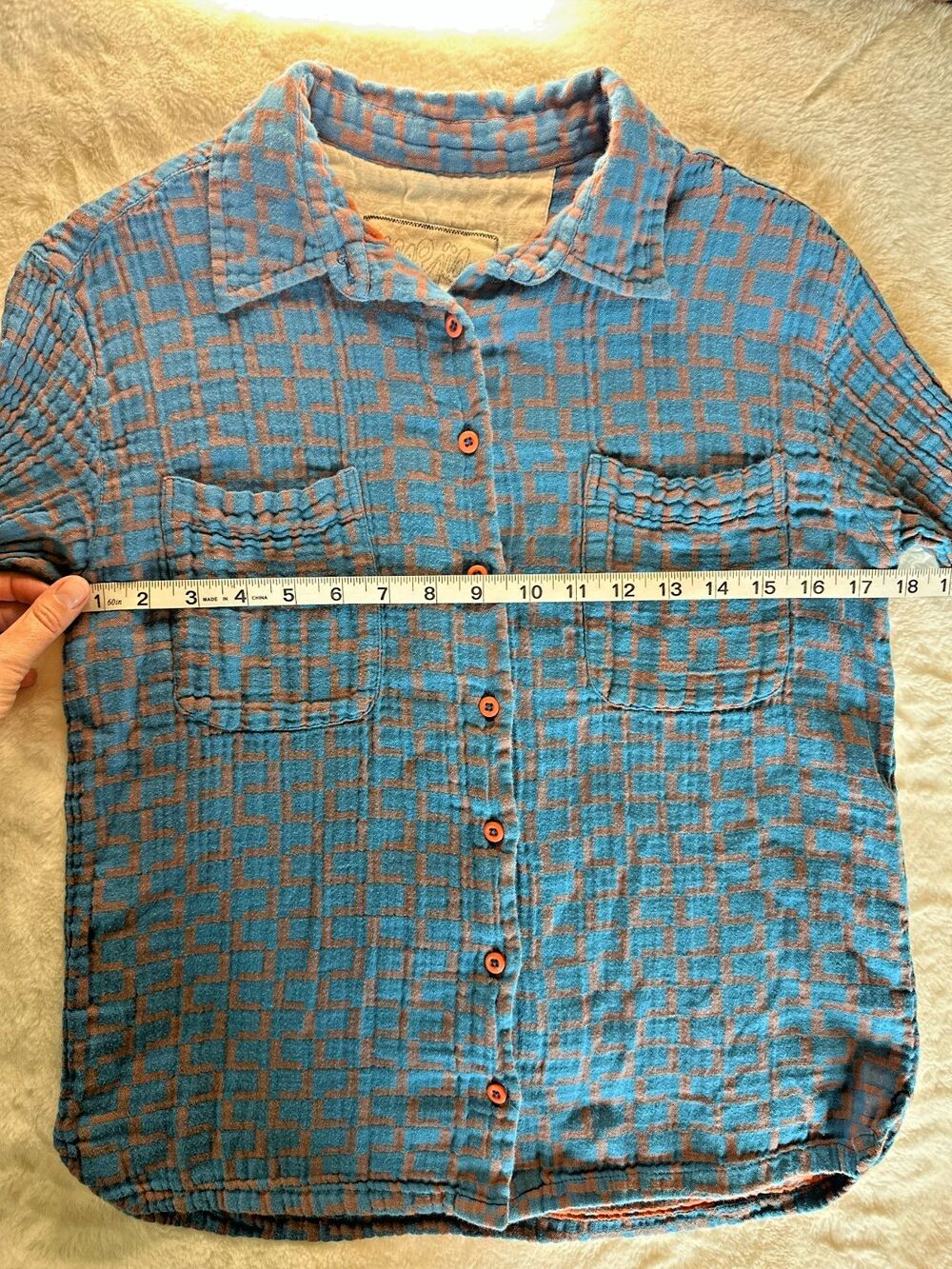 RARE Ace & Jig 100% cotton women's button up flannel xxs grunge made in India - Picture 4 of 9